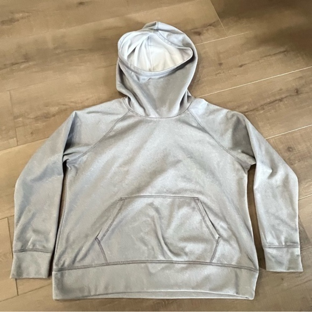 Lucy Women XL/TG Light‎ Gray Kangaroo Pocket Oversized Hood Pullover  Thick Cozy